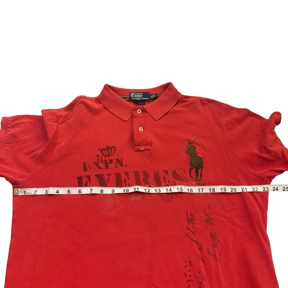 Polo‎ Ralph Lauren Mens Red Everest Expedition Big Pony Custom Fit Polo Shirt XL